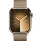 Apple Watch Series 9 Edelstahlgehäuse gold, Milanaise Armband gold Galerie