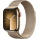 Apple Watch Series 9 Edelstahlgehäuse gold, Milanaise Armband gold Galerie