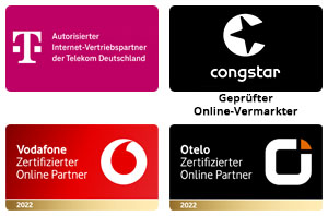 Logos von Telekom und Vodafone