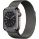 Apple Watch Series 8 Edelstahlgehäuse graphit, Milanaise Armband graphit Galerie