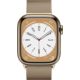 Apple Watch Series 8 Edelstahlgehäuse gold, Milanaise Armband gold