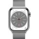 Apple Watch Series 8 Edelstahlgehäuse silber, Milanaise Armband silber