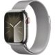 Apple Watch Series 9 Edelstahlgehäuse silber, Milanaise Armband silber Galerie