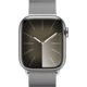 Apple Watch Series 9 Edelstahlgehäuse silber, Milanaise Armband silber