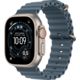 Apple Watch Ultra 3 Titangehäuse Natur, Ocean Armband Maritimblau Galerie