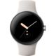 Google Pixel Watch Edelstahlgehäuse Polished Silver, Sportarmband chalk