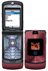 iTunes im coolen Handy, das Motorola RAZR V3i m