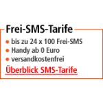 Bis zu 24 x 100 Frei-SMS bei o2, T-Mobile oder E-Plus