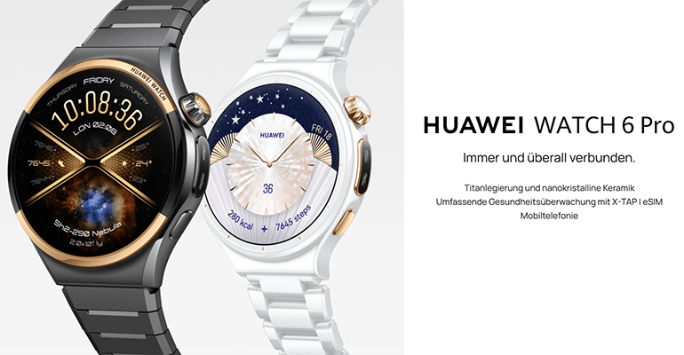 Vollkeramik oder Titan: Was kann die Huawei Watch 6 Pro mit X-TAP-Sensor, eSIM und Tauchtauglichkeit bis 40 Meter?