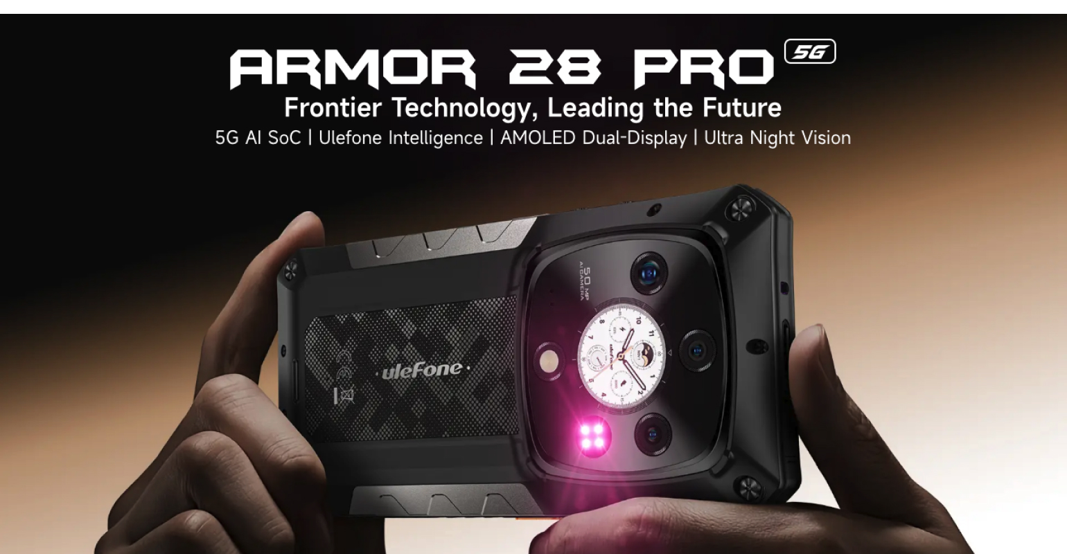 Ulefone Armor 28 Pro: Robustes 5G-Smartphone mit AMOLED-Display, 120-Watt-Schnellladung und Nachtsichtkamera